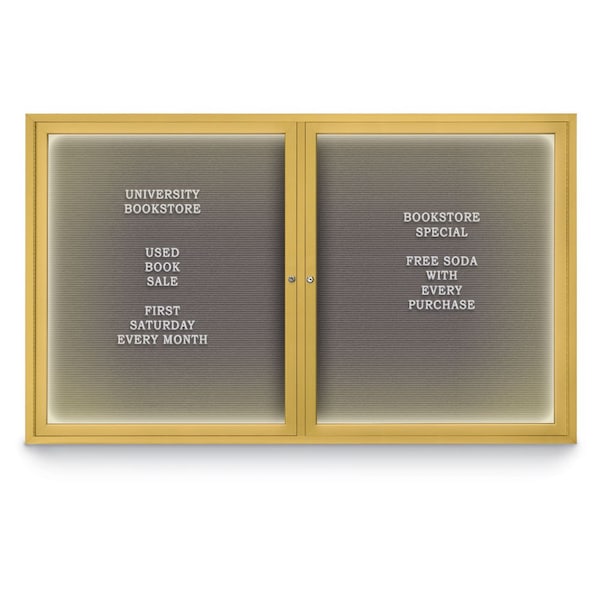 United Visual Products Indoor Enclosed Combo Board, 42"x32", Black Frame/Grey & Medium Grey UVCB4232B-GREY-MEDGRY - main